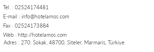 Amos Otel telefon numaralar, faks, e-mail, posta adresi ve iletiim bilgileri